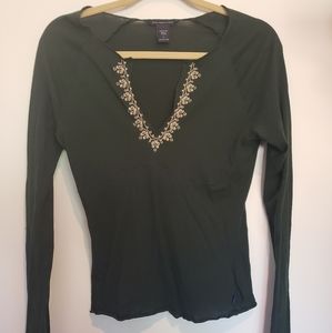 Abercrombie & Fitch Green Long Sleeved Shirt